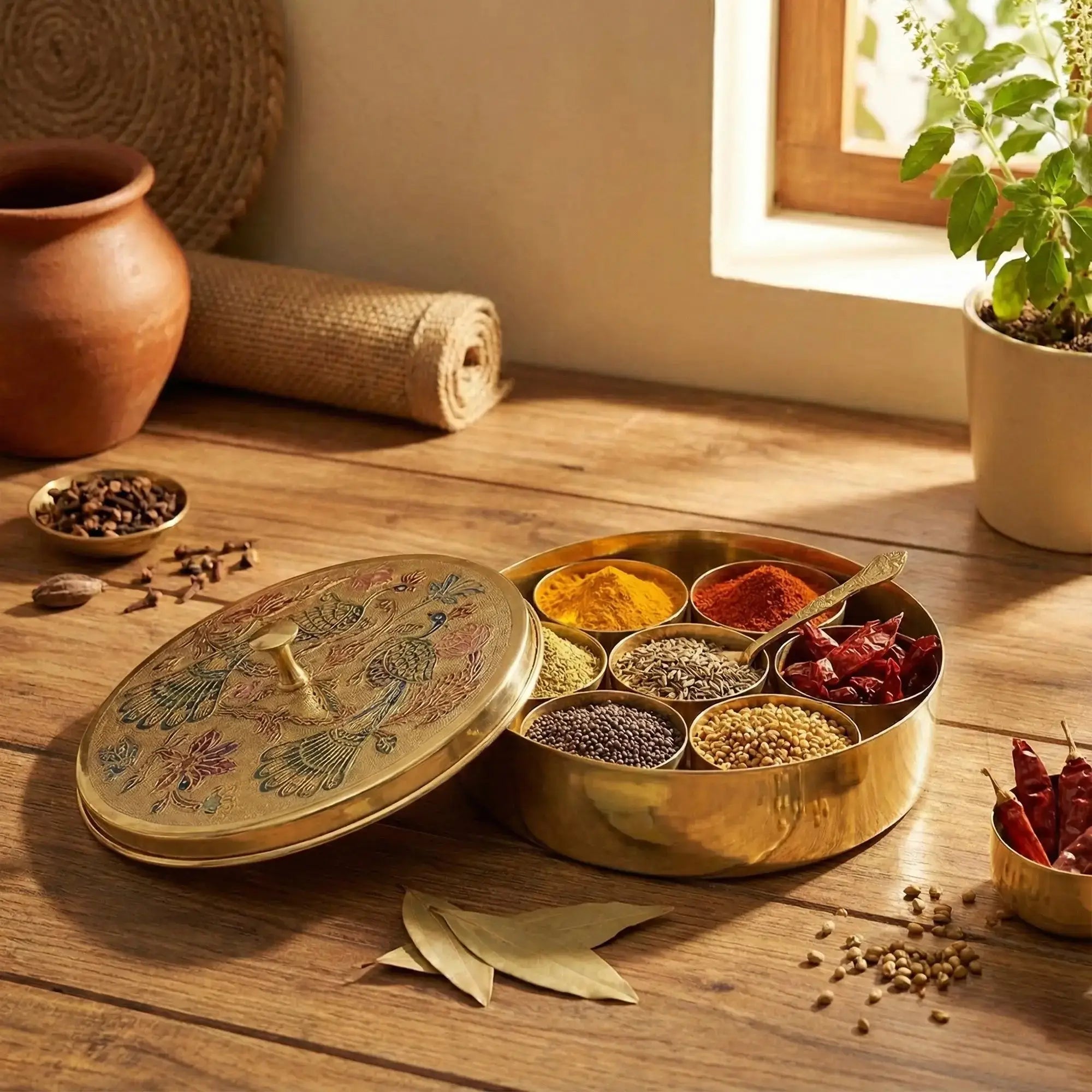 Exquisite Brass Peacock (Mor) Masala