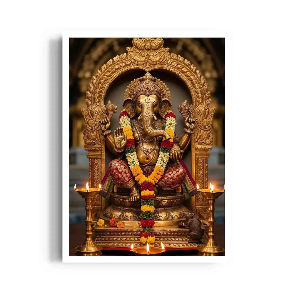 Ganesha Brass Mandapa Archana