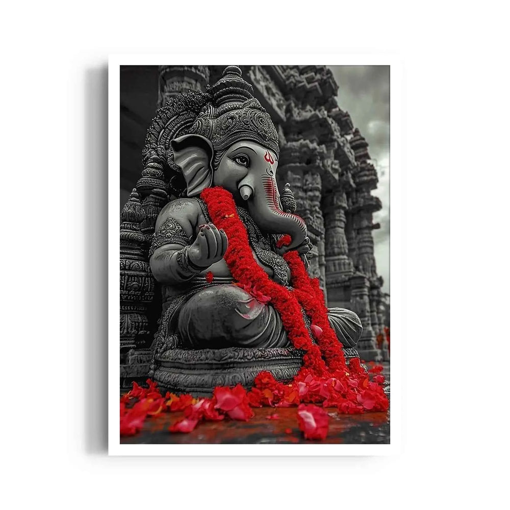 Ganesha Krishna Shila Raktapushpa