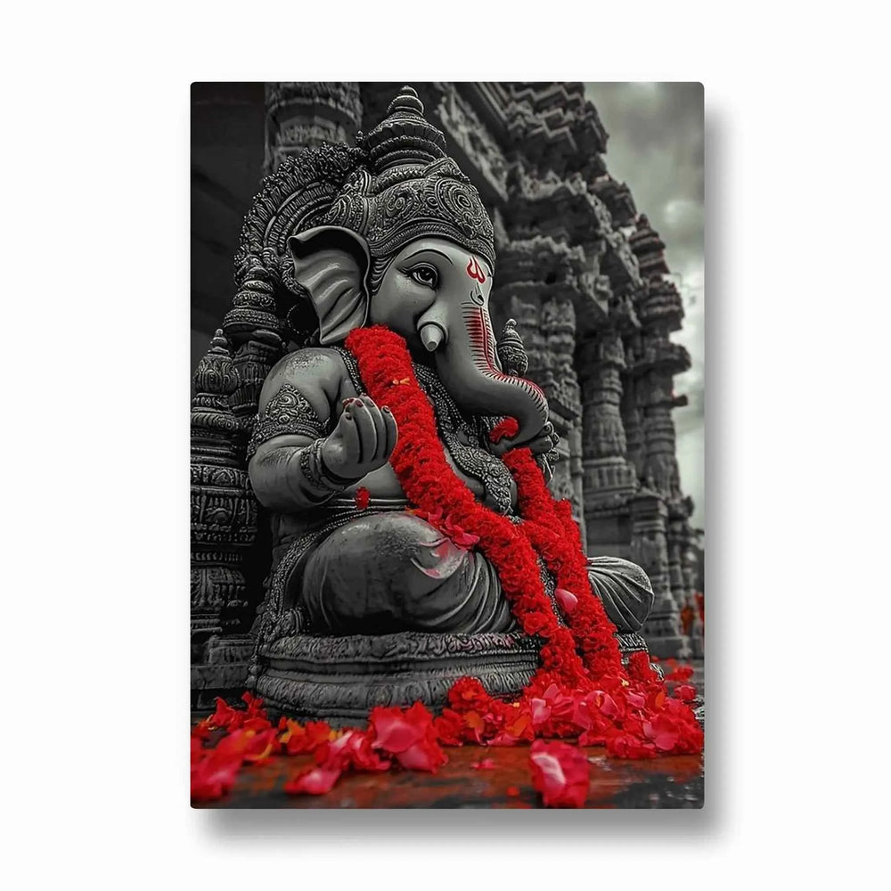 Ganesha Krishna Shila Raktapushpa
