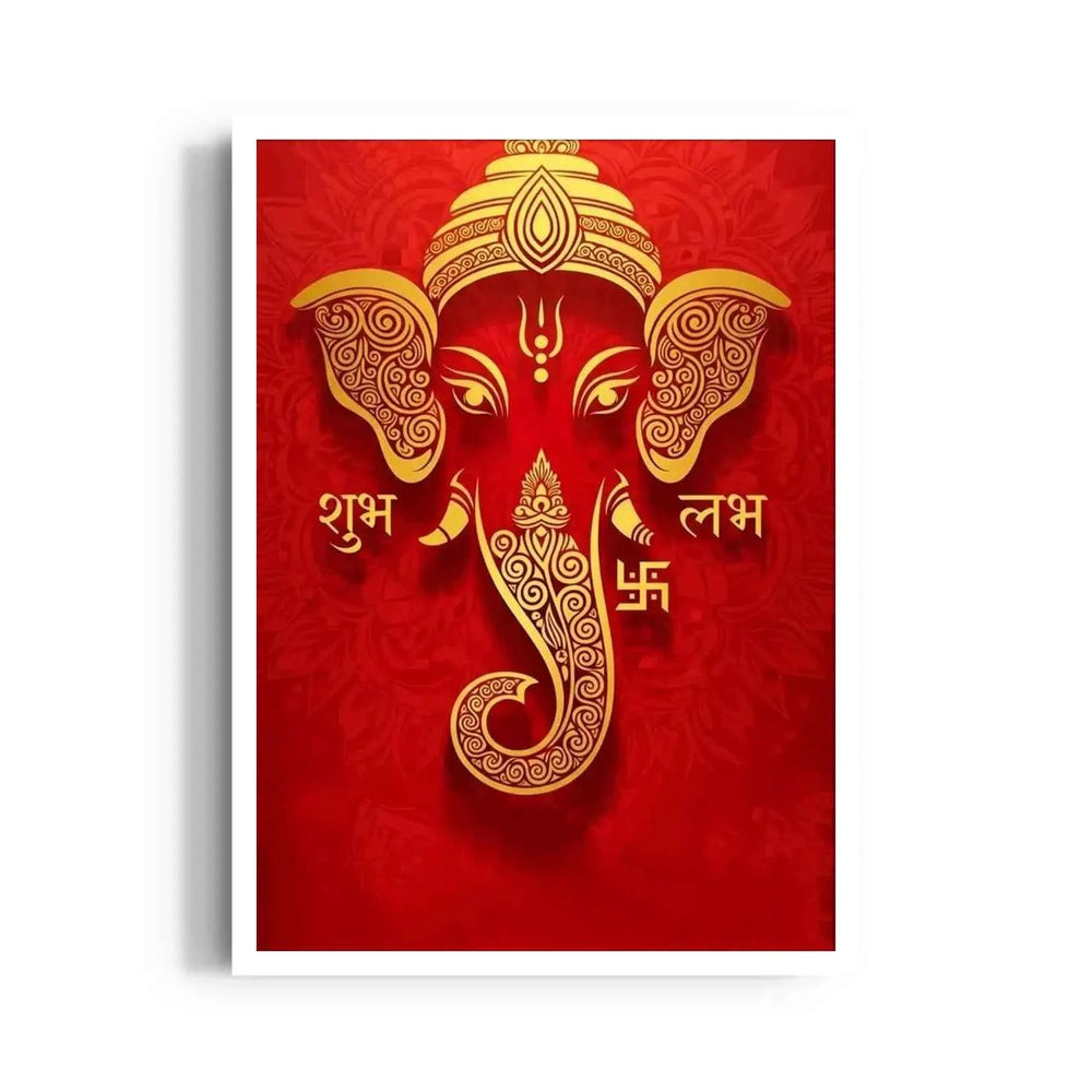 Ganesha Shubh Labh Swastika Rakta