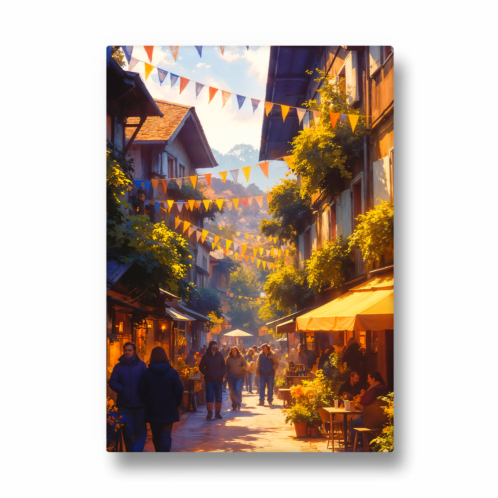 Golden Market Street - City Wall Art - Pillow Fights