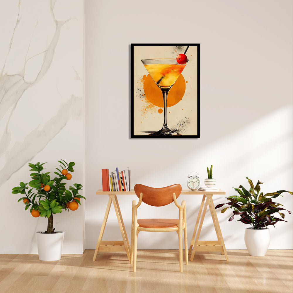 Golden Martini Moment – Cocktail Bar Wall Art