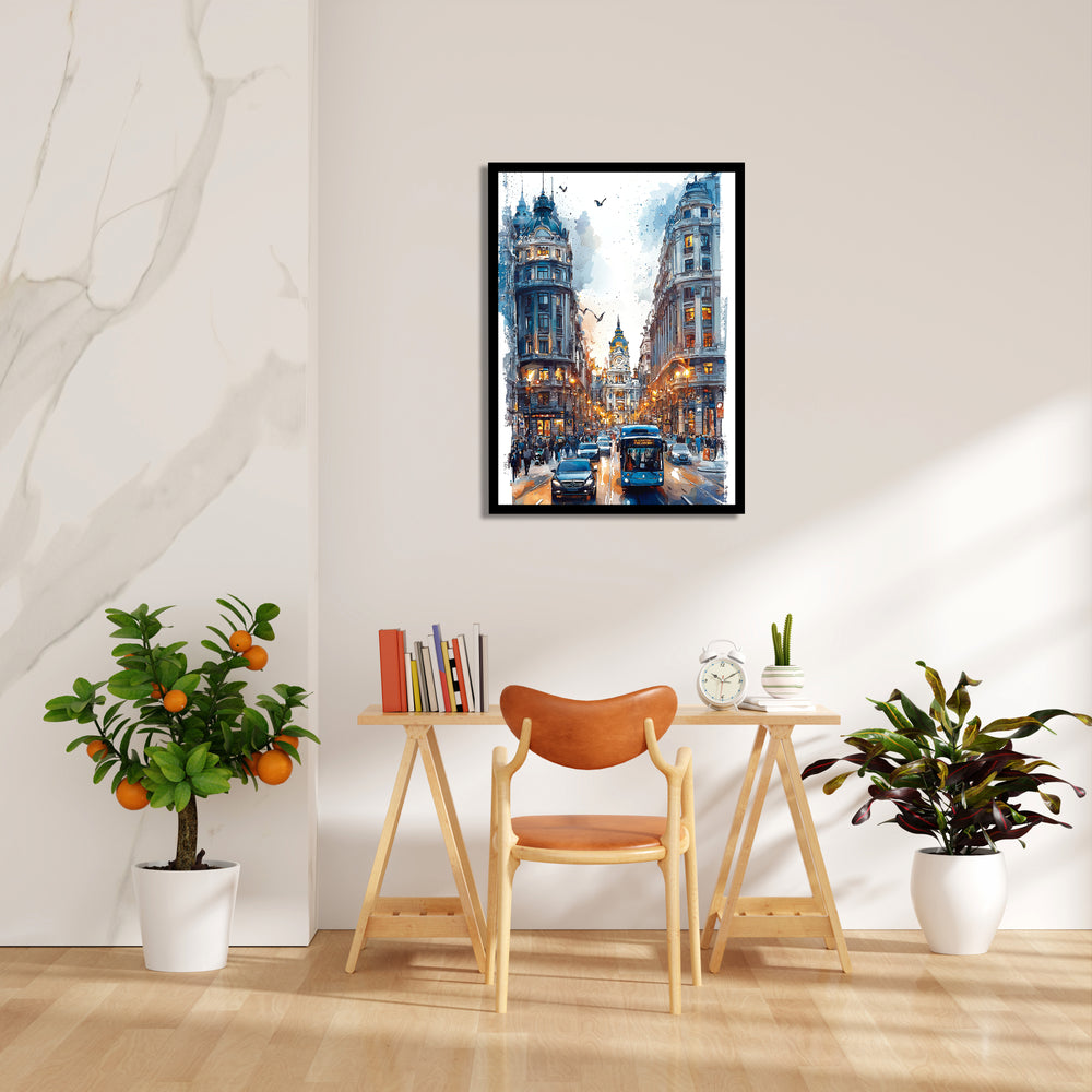Grand Boulevard Cityscape - City Wall Art