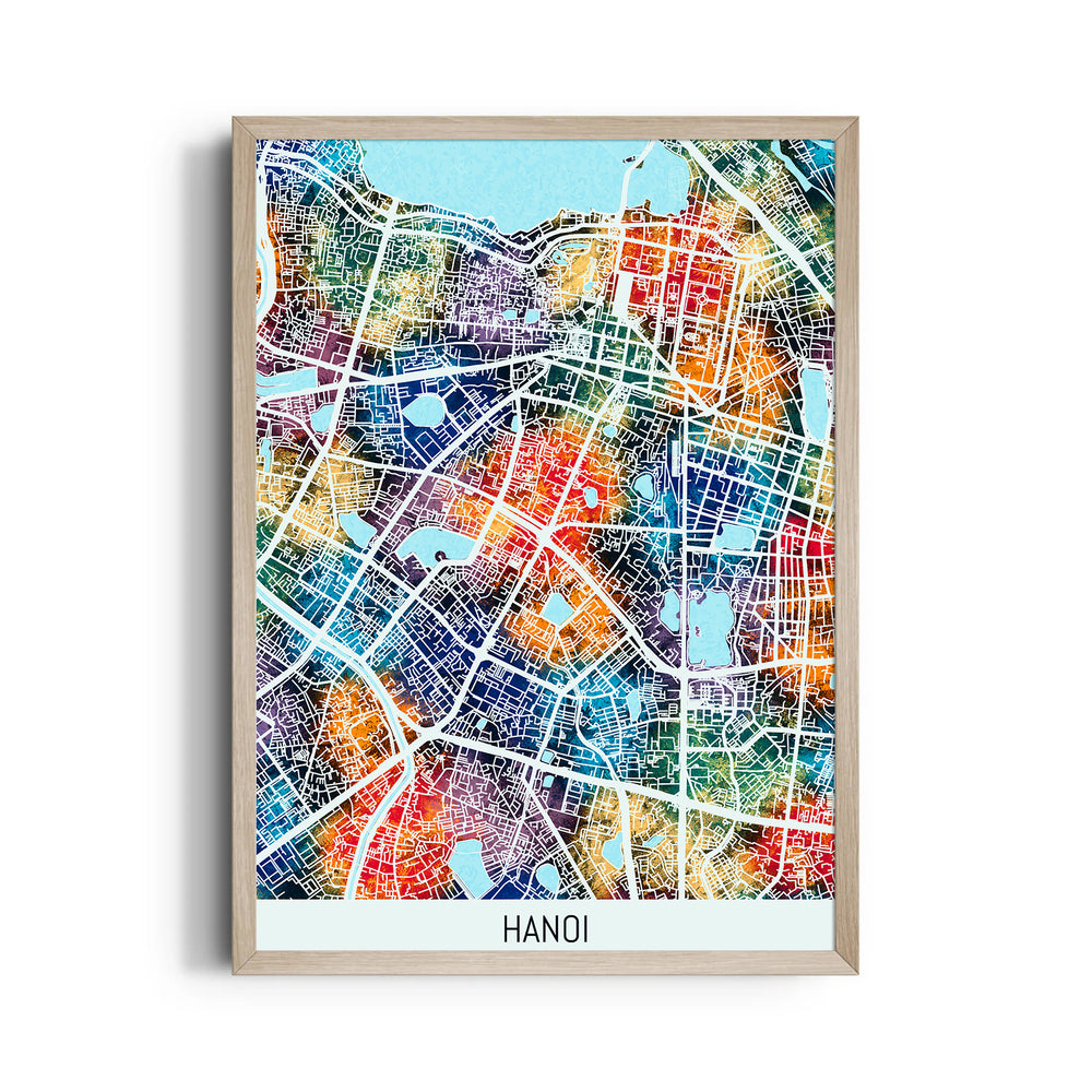 Hanoi Spectrum Grid - street map wall art