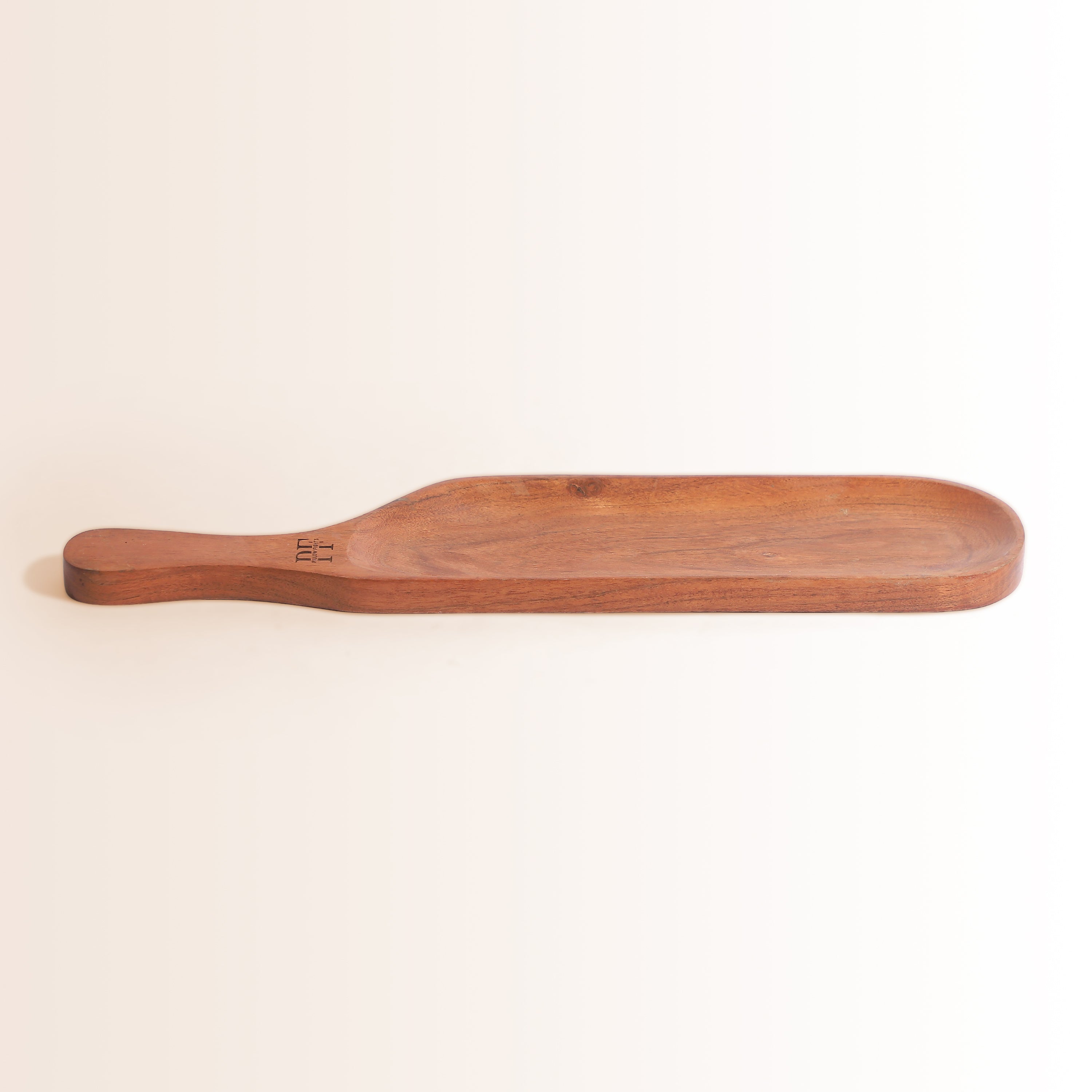 Handcrafted Sheesham Wood Serving Platter | Long Paddle Tray for Appetizers
