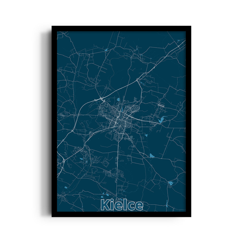 Kielce Midnight Routes - street map wall art