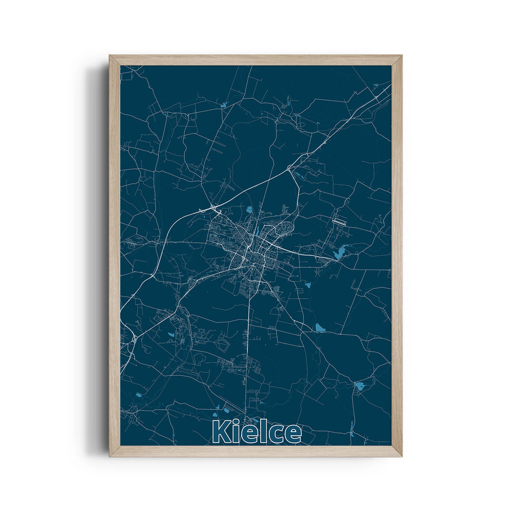 Kielce Midnight Routes - street map wall art
