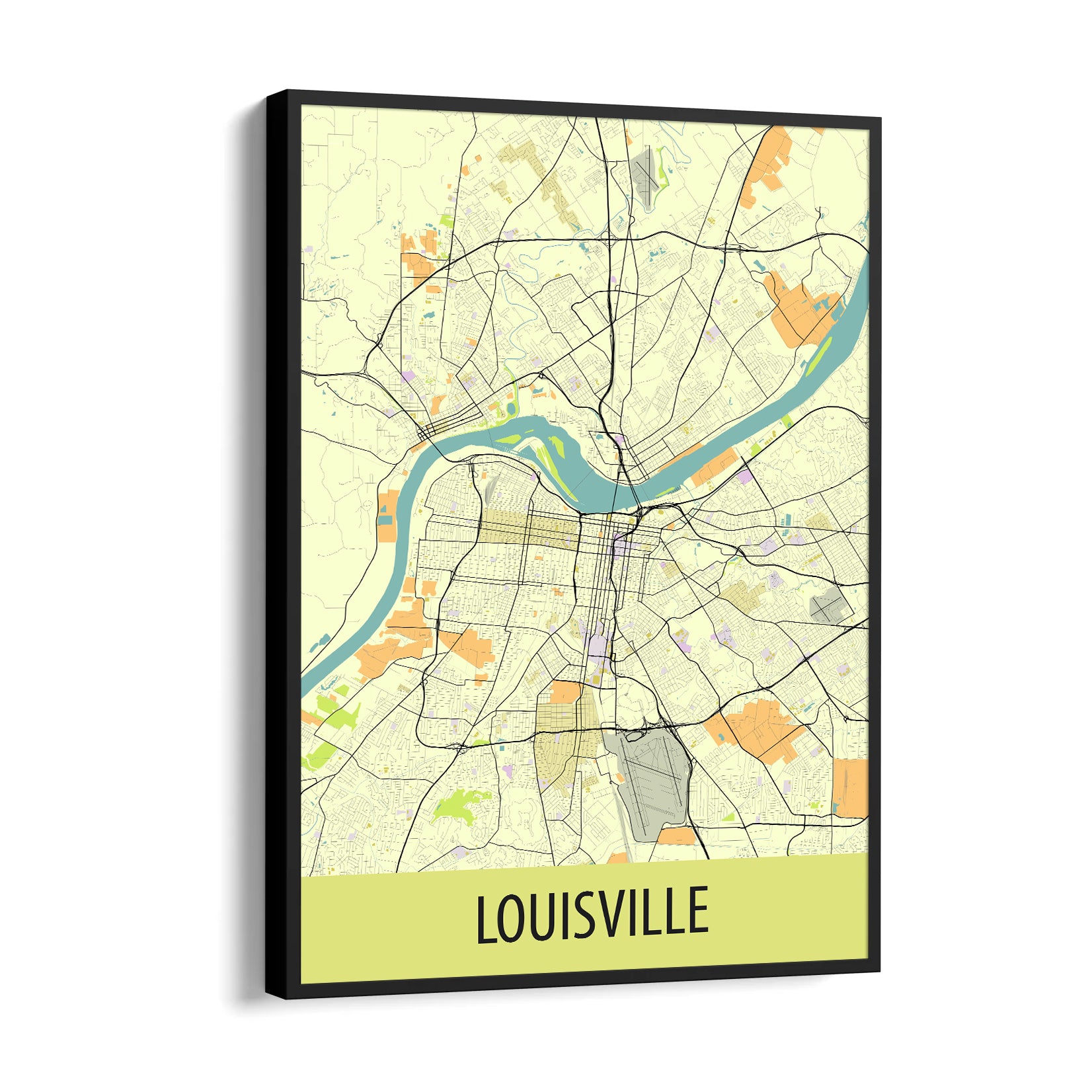 Louisville River Grid - street map wall art