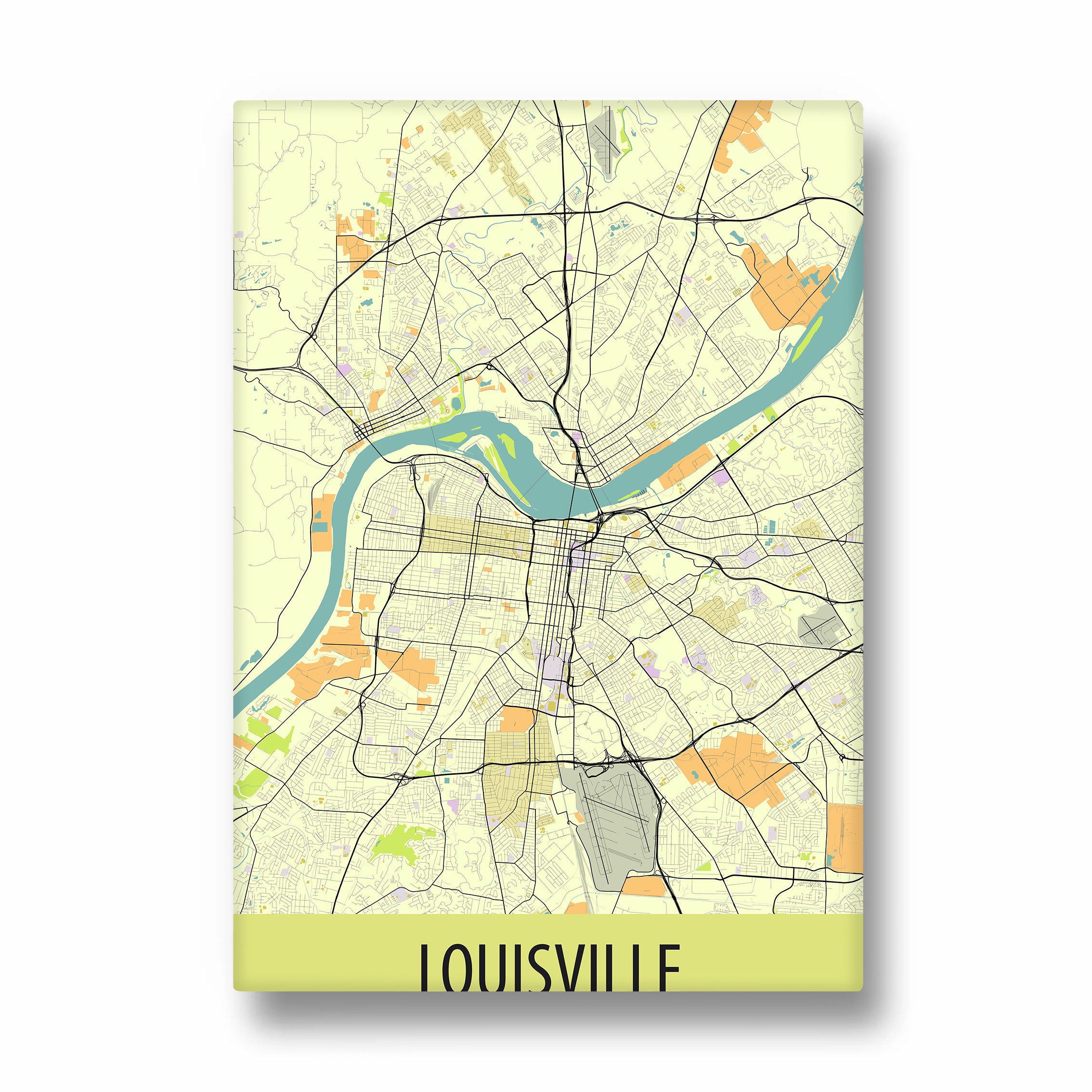 Louisville River Grid - street map wall art