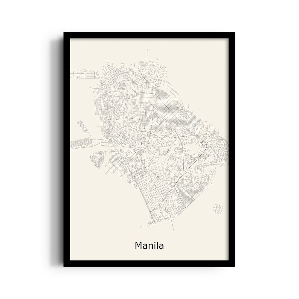 Manila City Lines - street map wall art