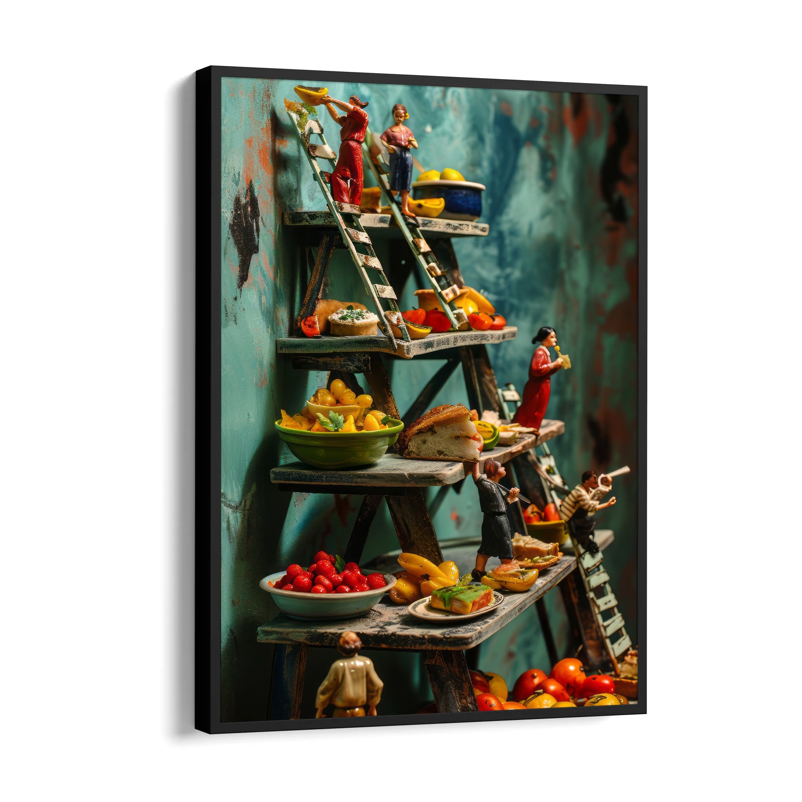 Miniature Market Feast ??? Whimsical Food Art Wall Decor