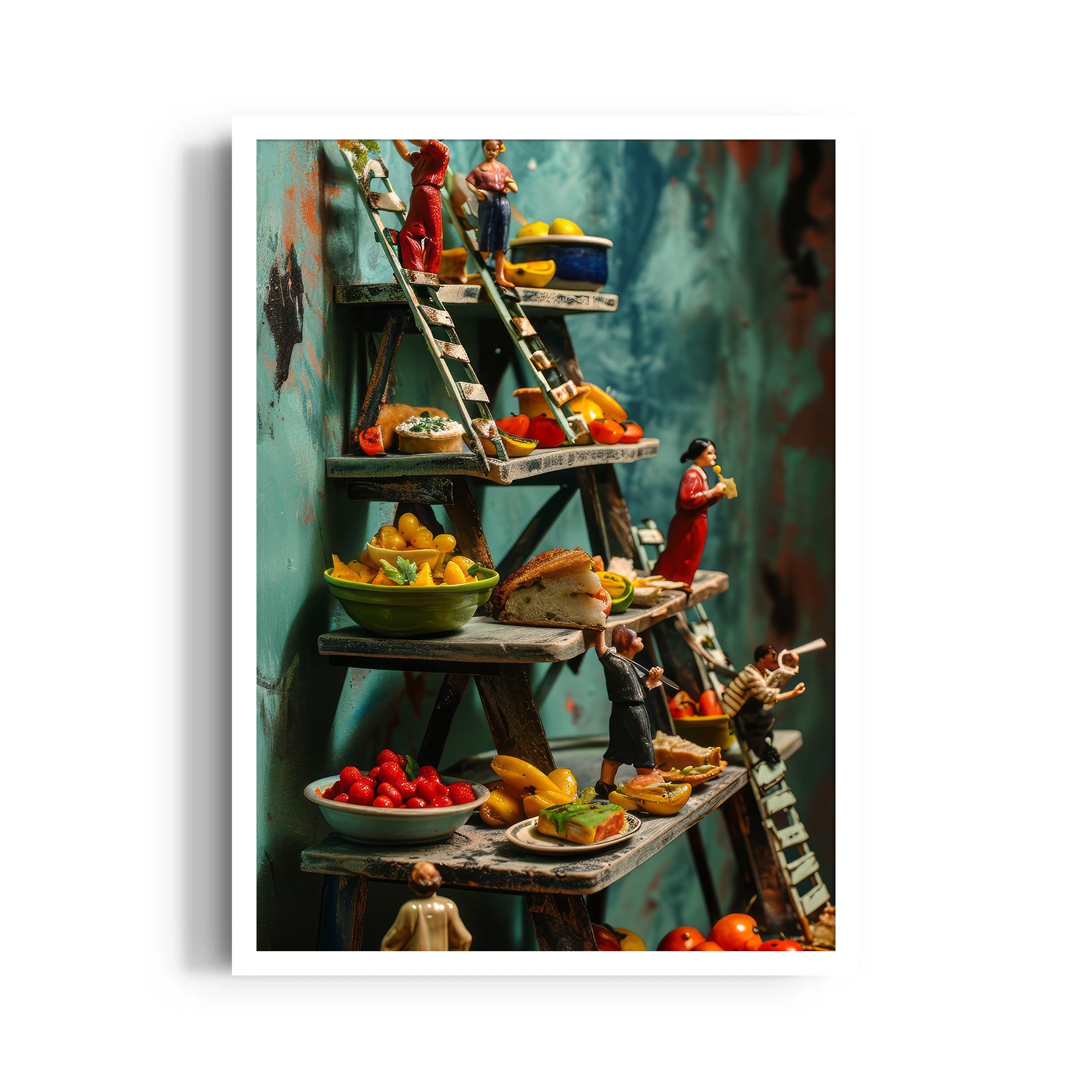 Miniature Market Feast ??? Whimsical Food Art Wall Decor