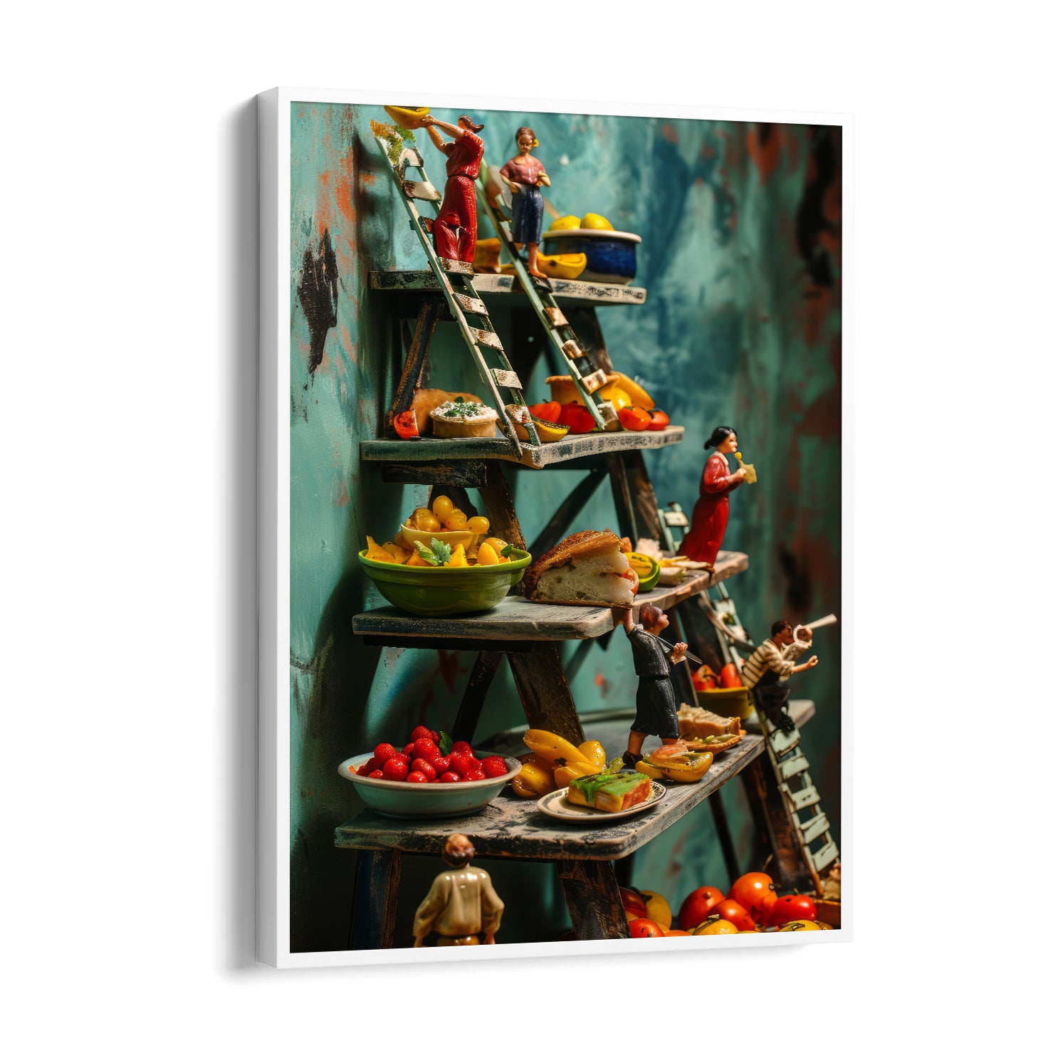 Miniature Market Feast ??? Whimsical Food Art Wall Decor