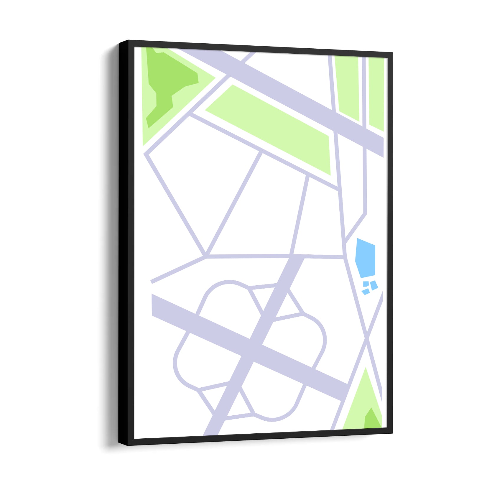 Modern Urban Grid - street map wall art