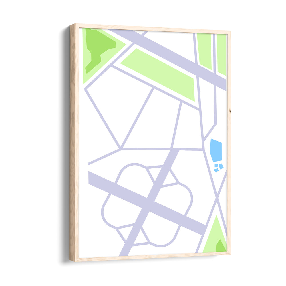 Modern Urban Grid - street map wall art