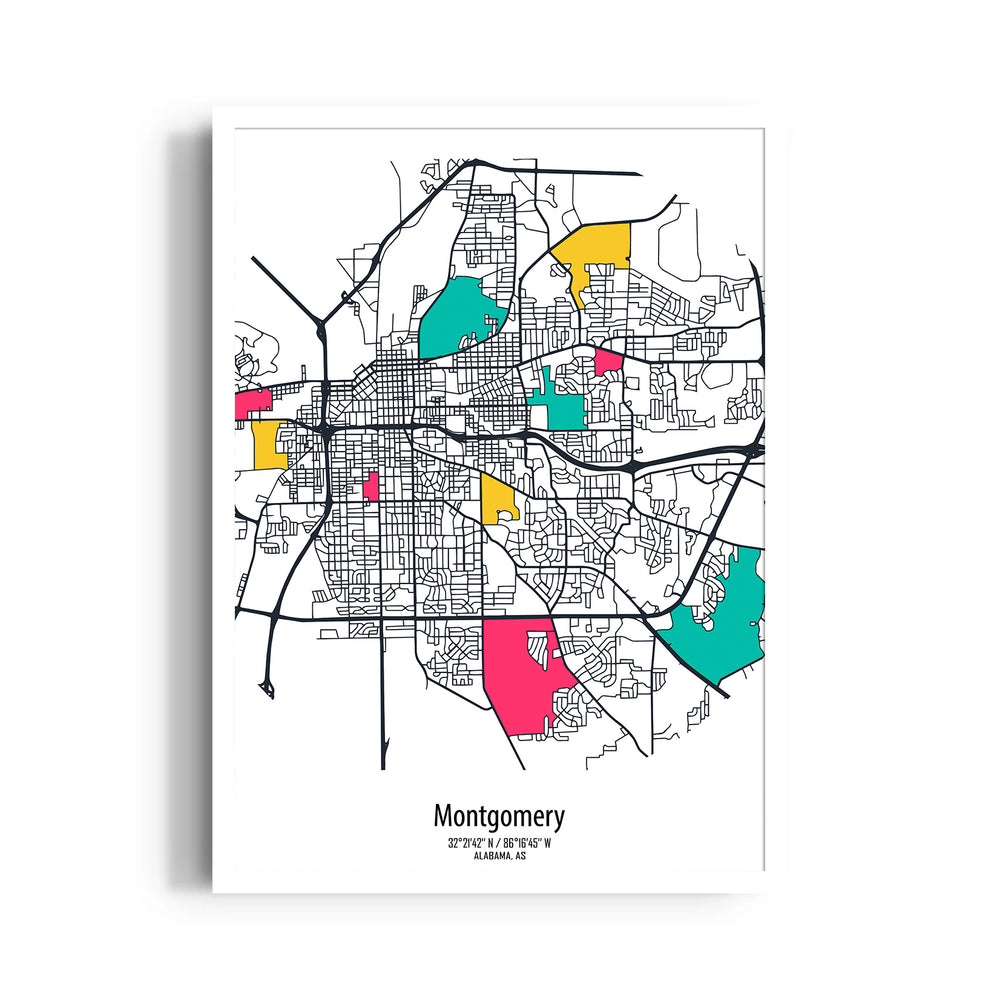 Montgomery Color Blocks - street map wall art