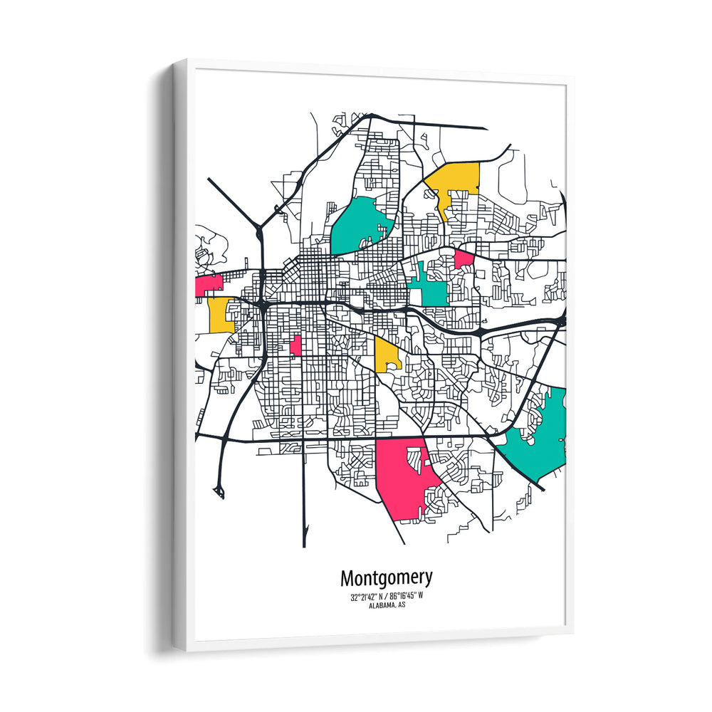 Montgomery Color Blocks - street map wall art