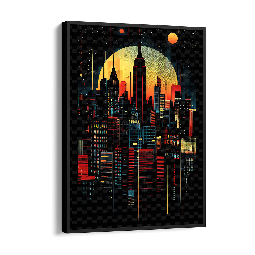 Neon Empire Skyline - City Wall Art