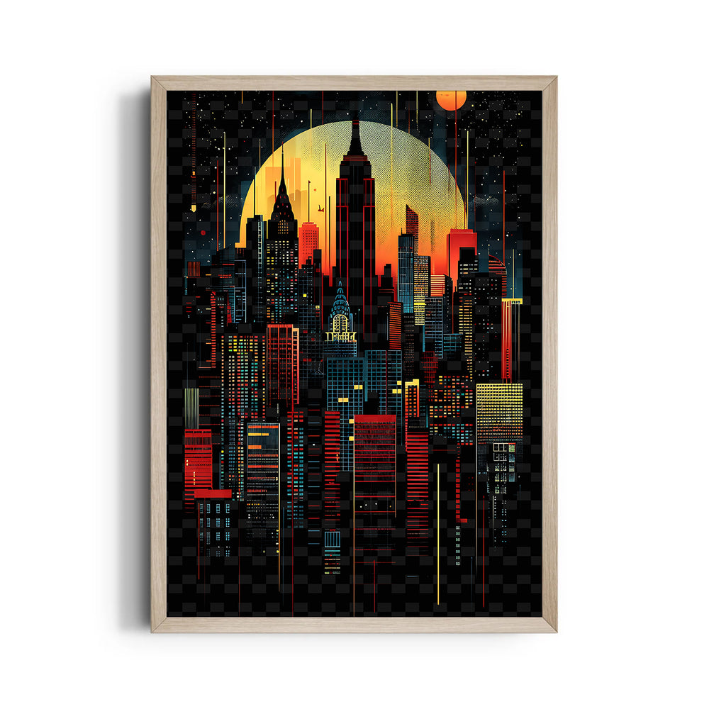 Neon Empire Skyline - City Wall Art