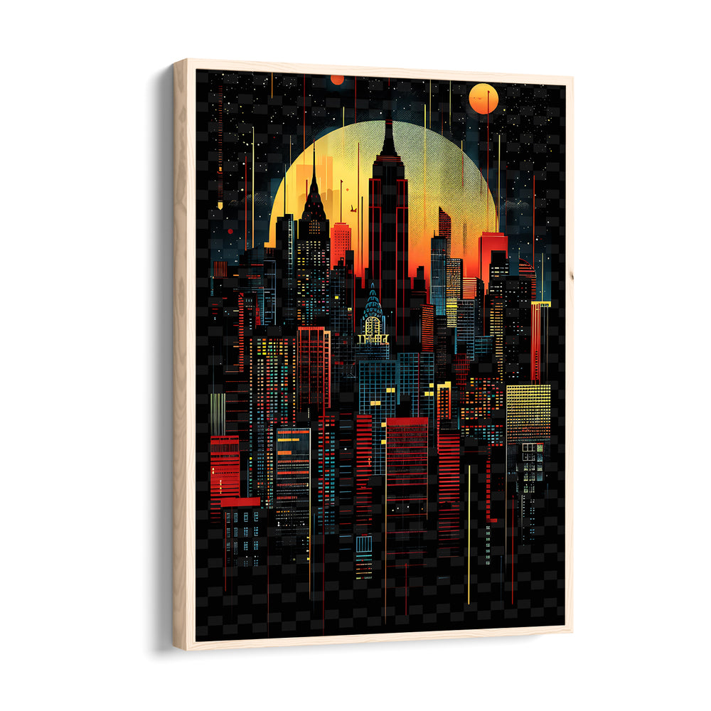 Neon Empire Skyline - City Wall Art