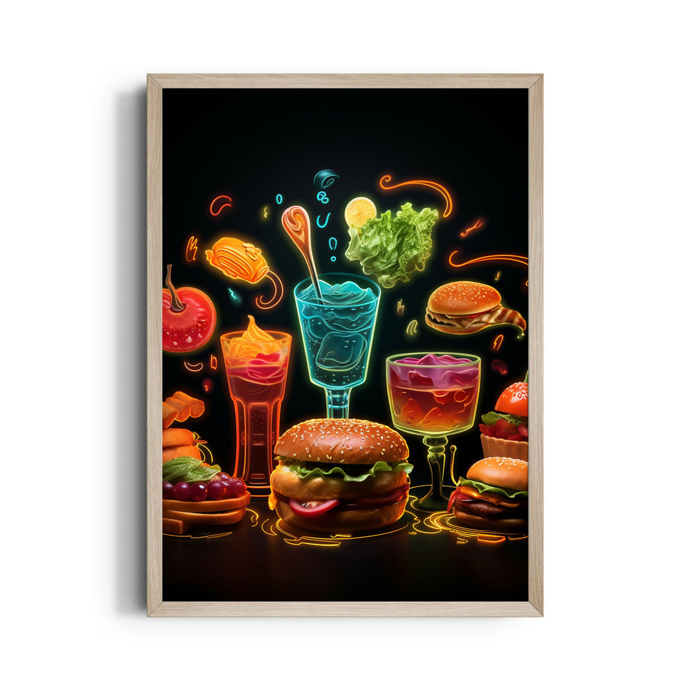 Neon Street Bites – Modern Food & Bar Wall Art
