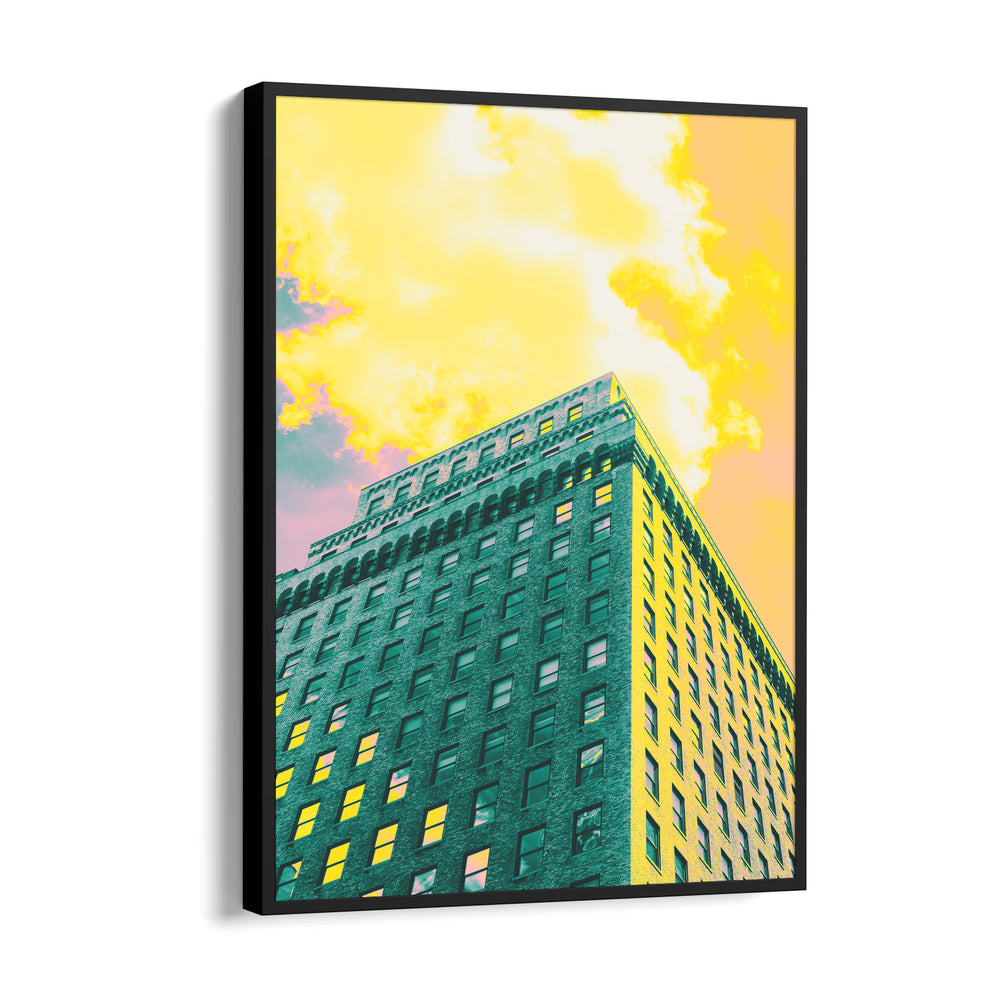 Neon Sunset Tower - City Wall Art