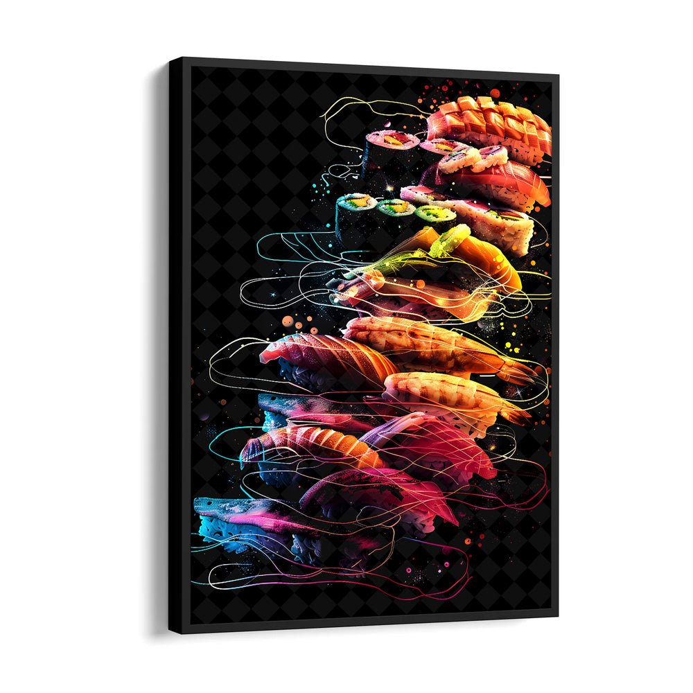 Neon Sushi Tower - Food & Bar Wall Art - Pillow Fights