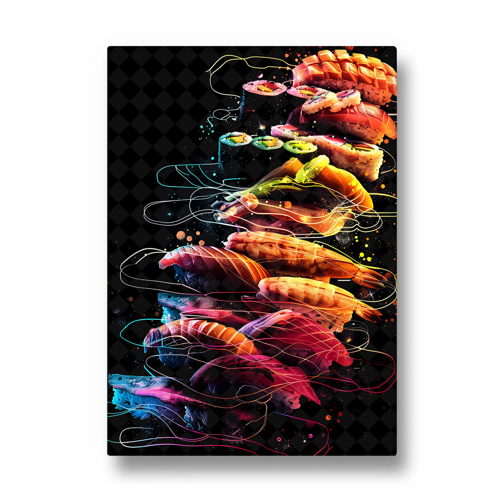 Neon Sushi Tower - Food & Bar Wall Art - Pillow Fights