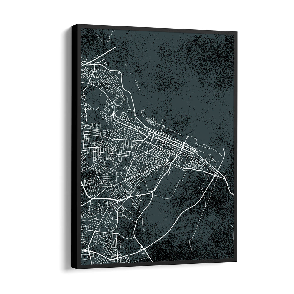 Noir City Grid - street map wall art - Pillow Fights
