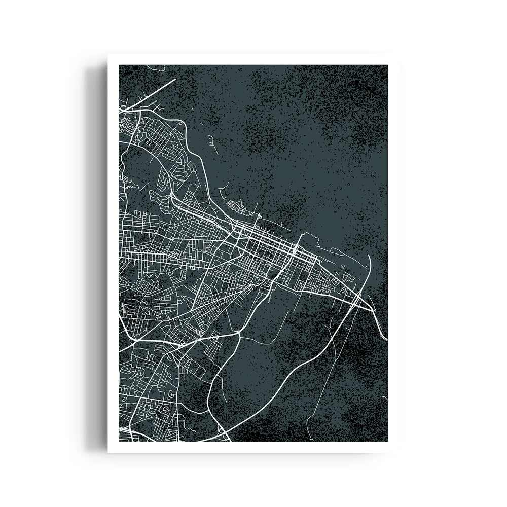 Noir City Grid - street map wall art - Pillow Fights