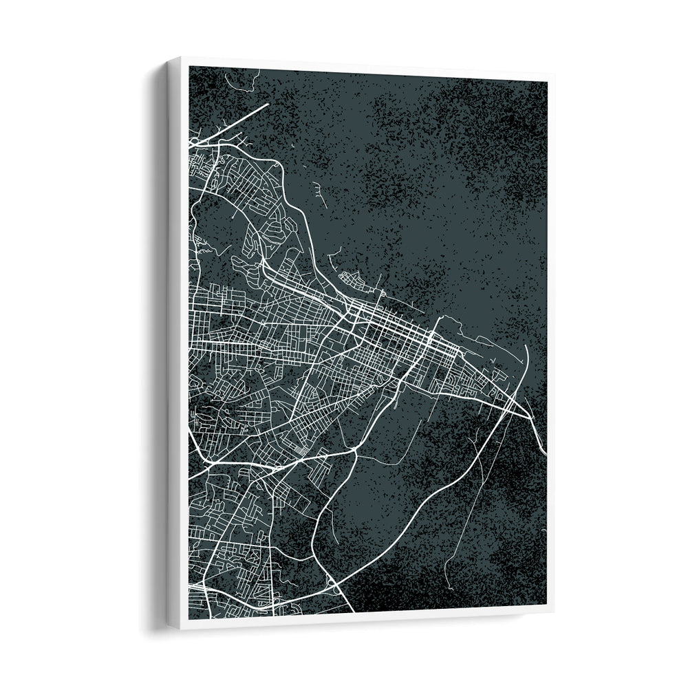 Noir City Grid - street map wall art - Pillow Fights