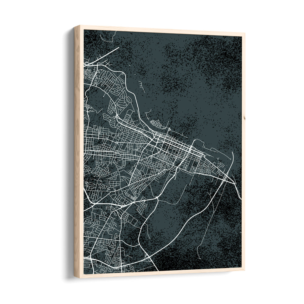 Noir City Grid - street map wall art - Pillow Fights