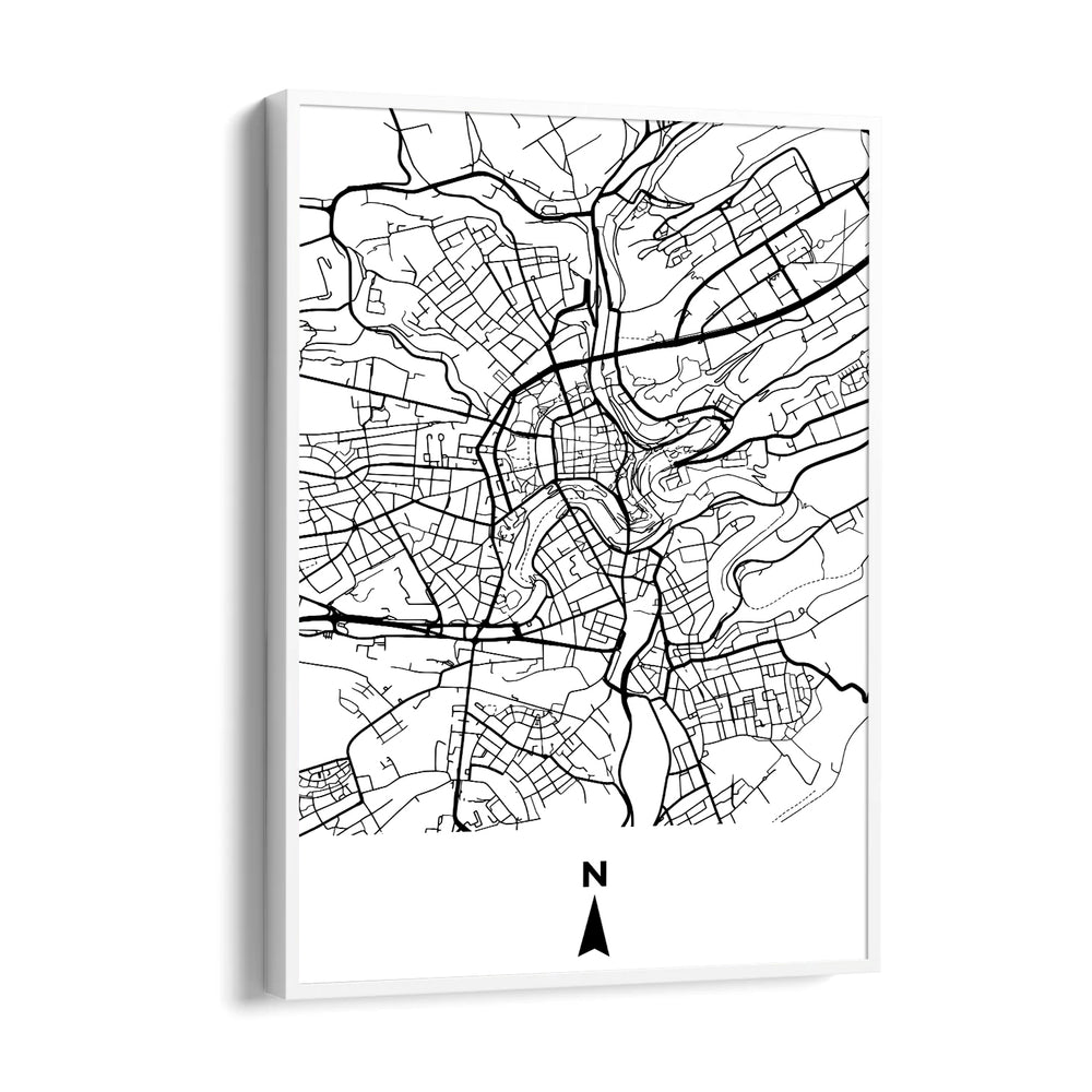 Old Town Compass Grid - street map wall art