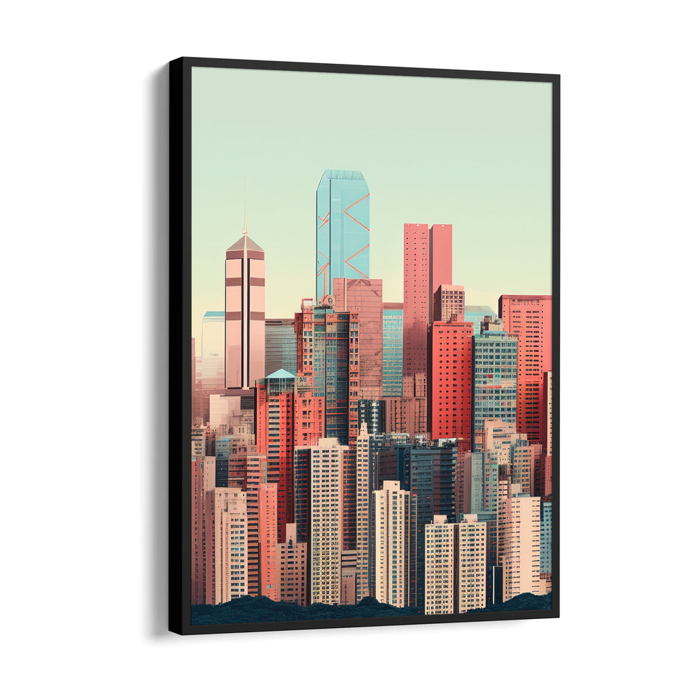 Pastel Metropolis Skyline - City Wall Art - Pillow Fights