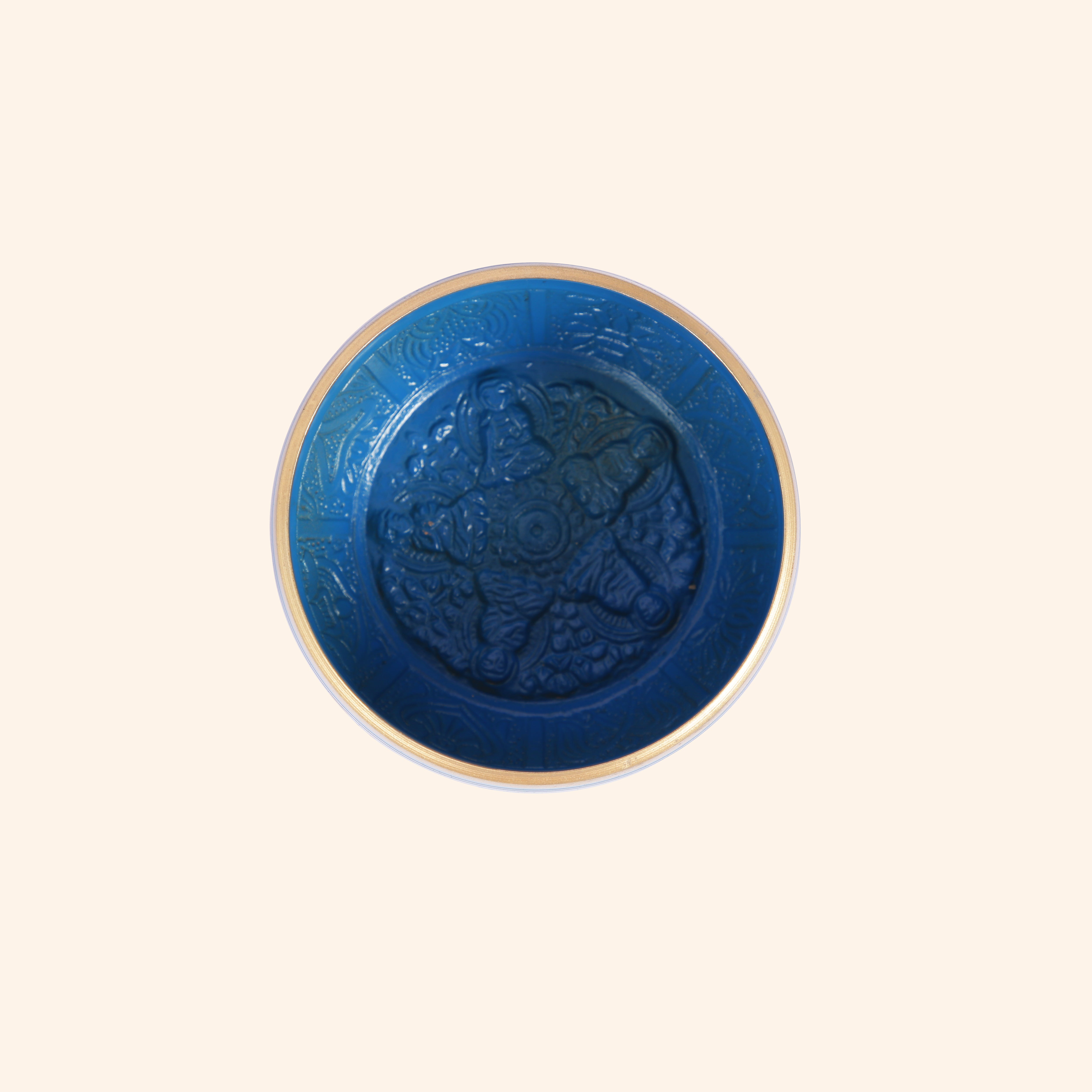 Tibetan Buddhist Blue Singing Bowl Set with Mallet | For Meditation & Sound Healing