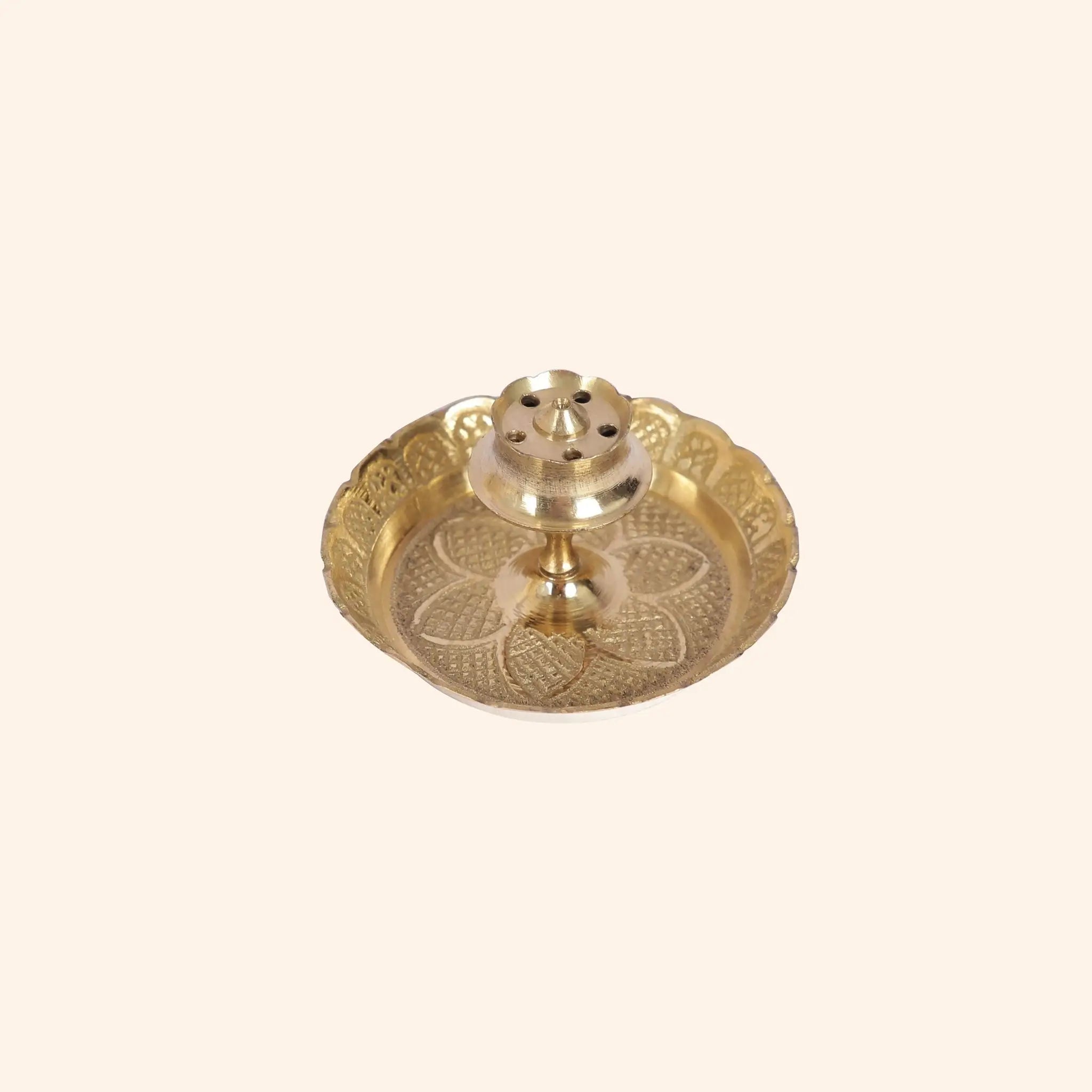 Brass Agarbatti Stand ("Sampat") | For Puja, Aarti & Home Fragrance