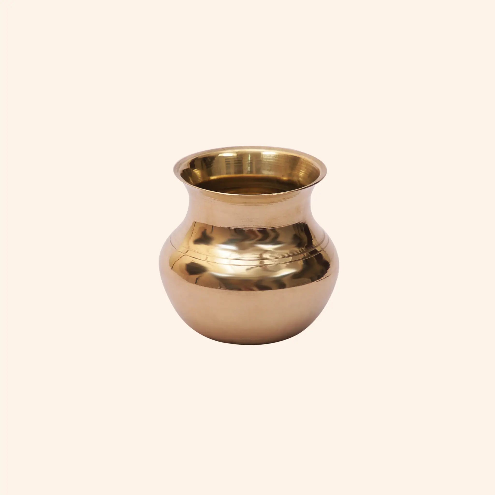 Classic Brass Puja Lota/Kalash ("Paragi") | Essential for Hindu Rituals