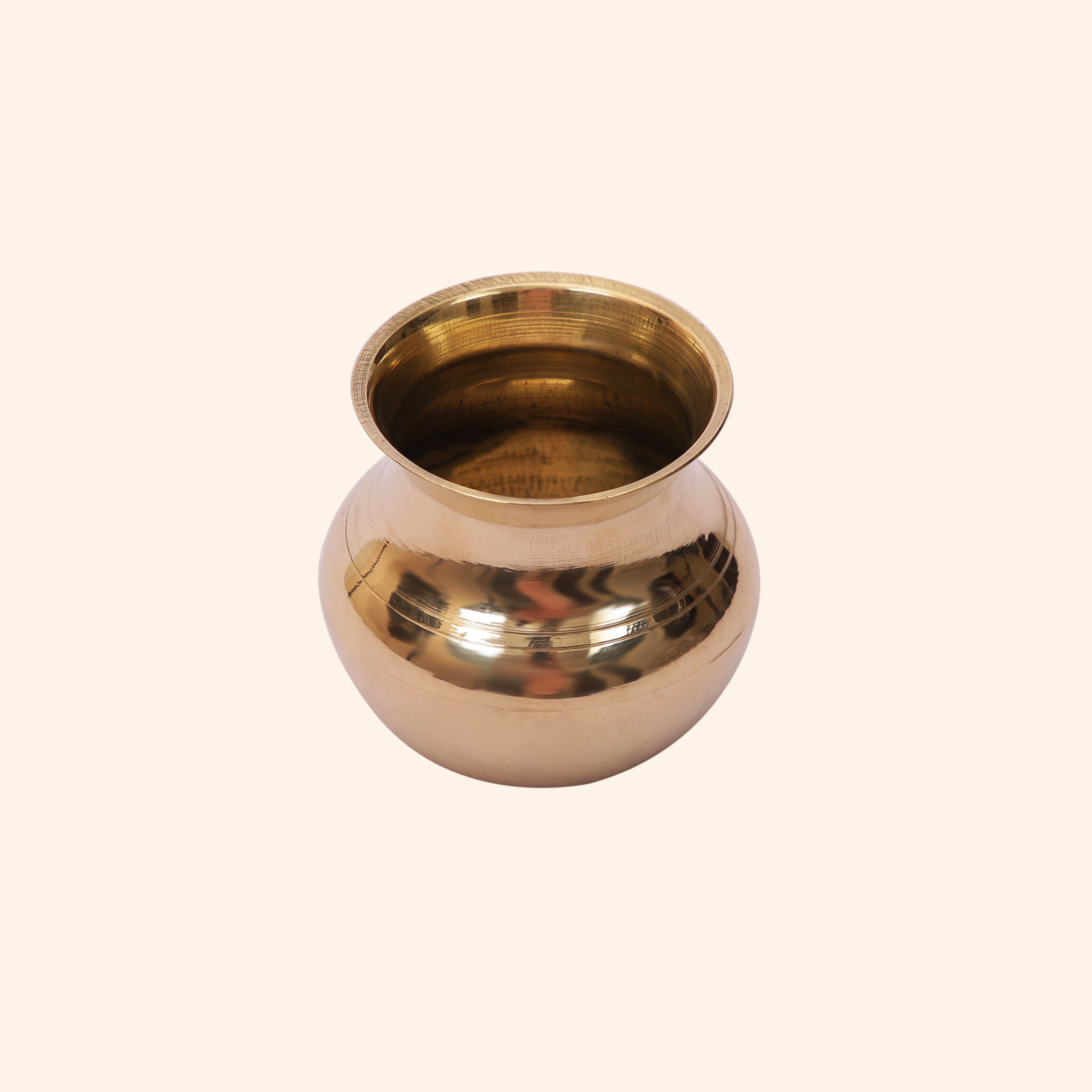 Classic Brass Puja Lota/Kalash ("Paragi") | Essential for Hindu Rituals