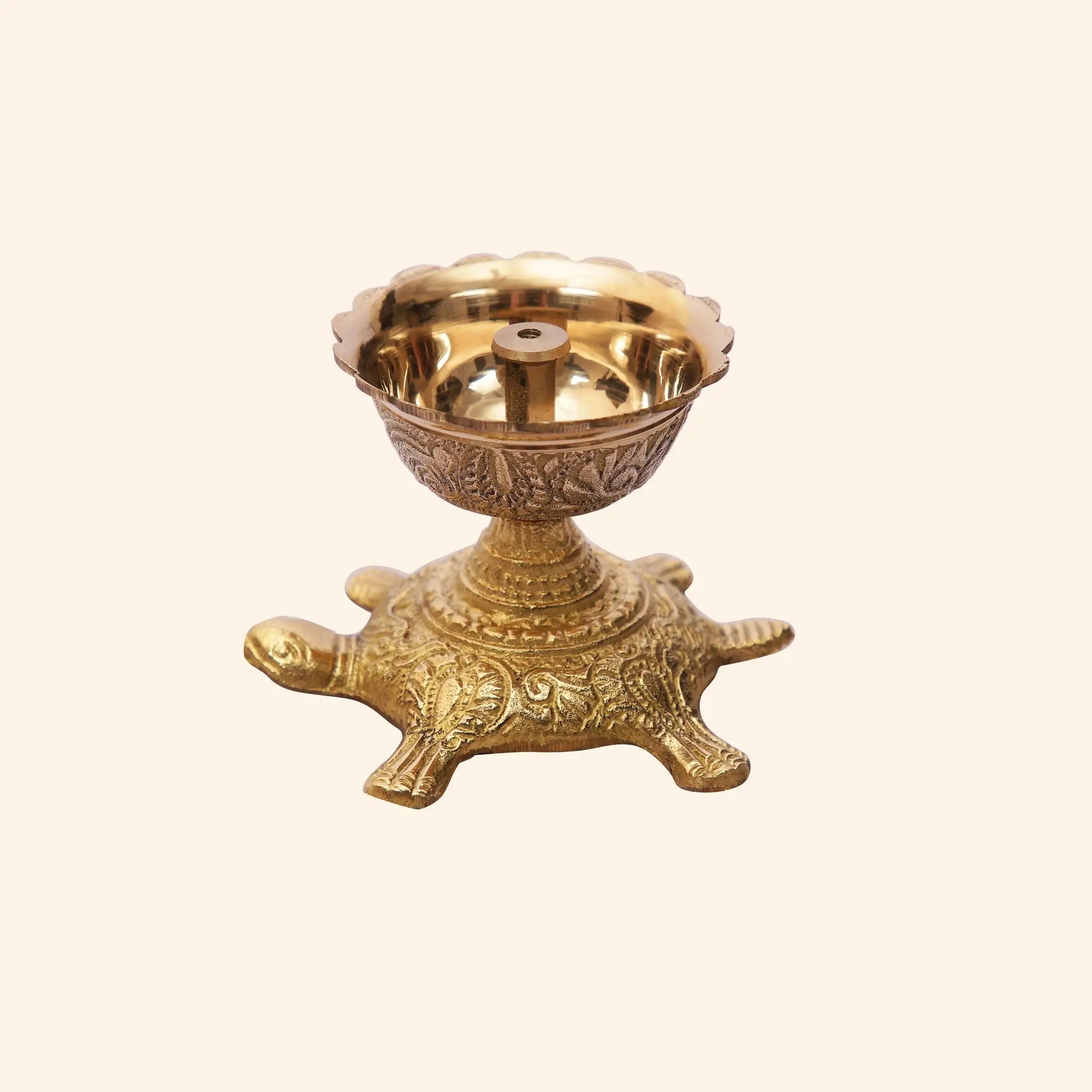 Auspicious Brass Tortoise Diya (Kachua Deepak) | For Vastu & Diwali Puja