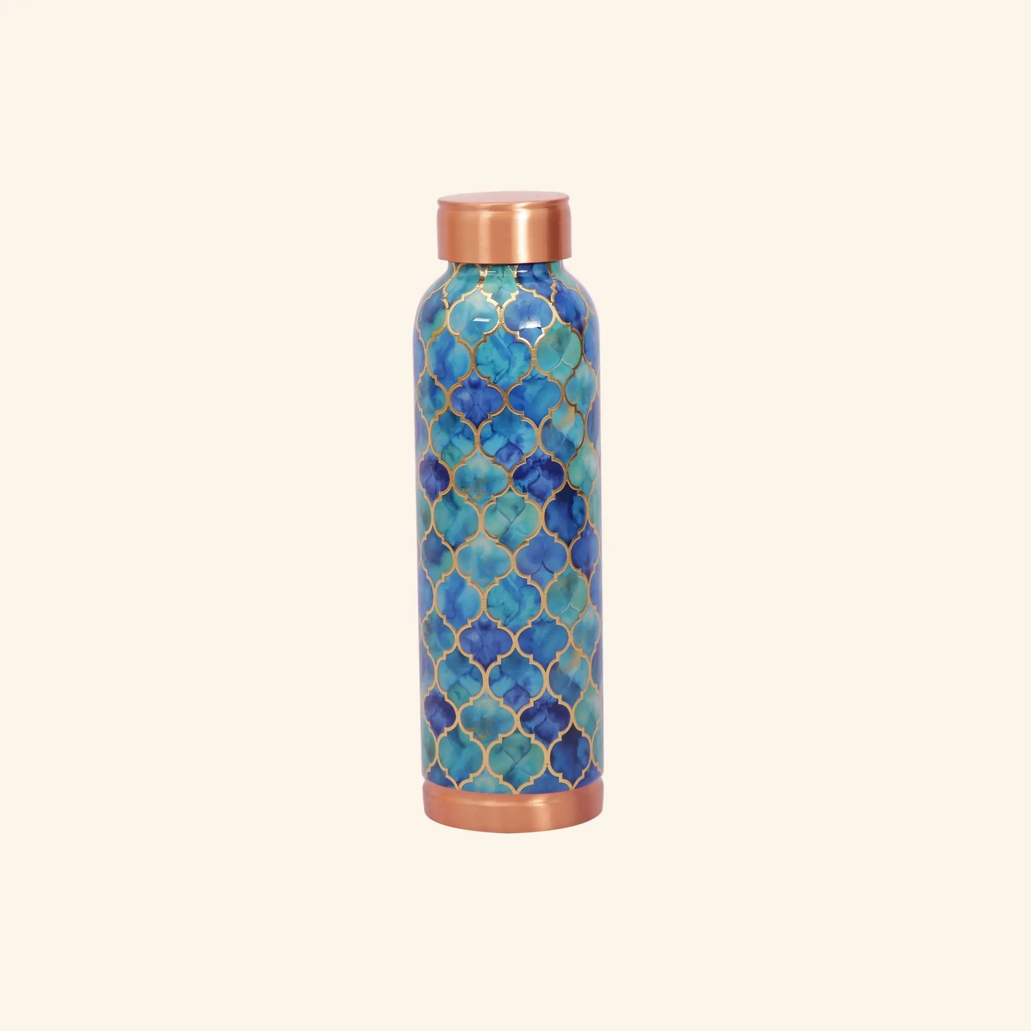 Oceanic Blue Moroccan Copper Bottle