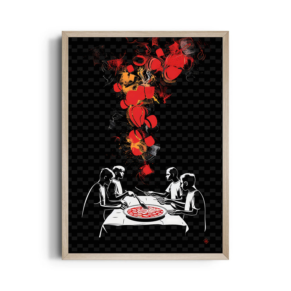 Pizza Night Explosion - Food & Bar Wall Art - Pillow Fights