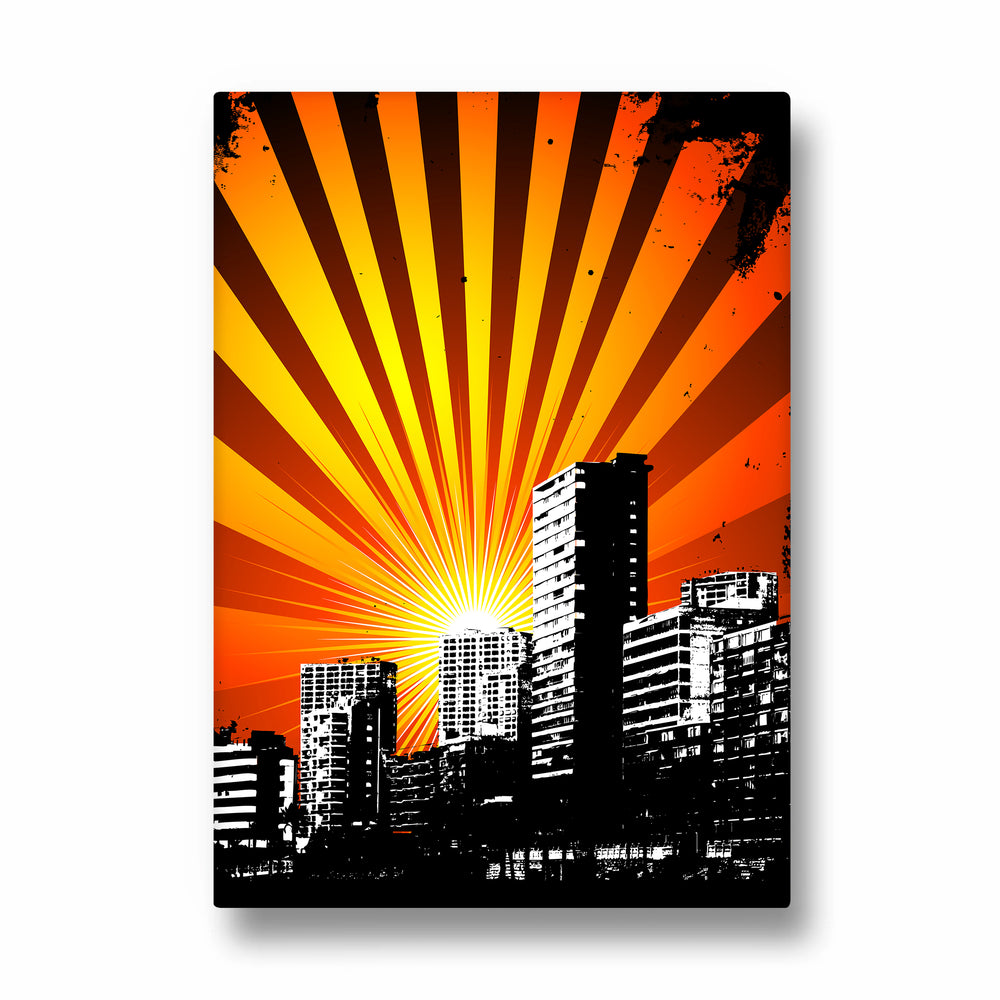 Radiant Urban Sunrise - City Wall Art