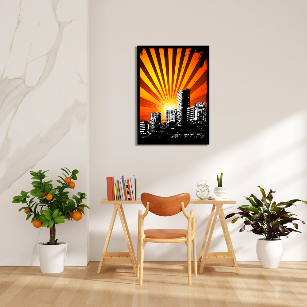 Radiant Urban Sunrise - City Wall Art