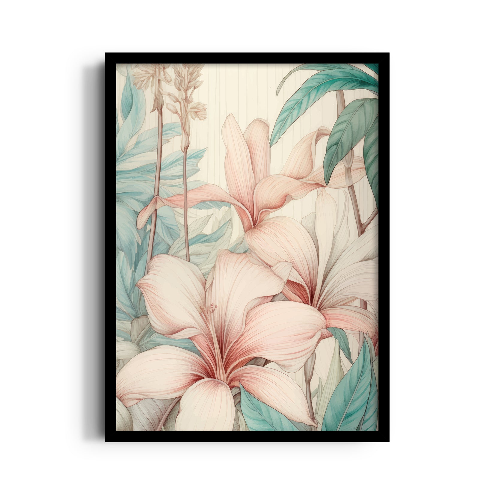 Serene Blush Amaryllis - Botanical Wall Art