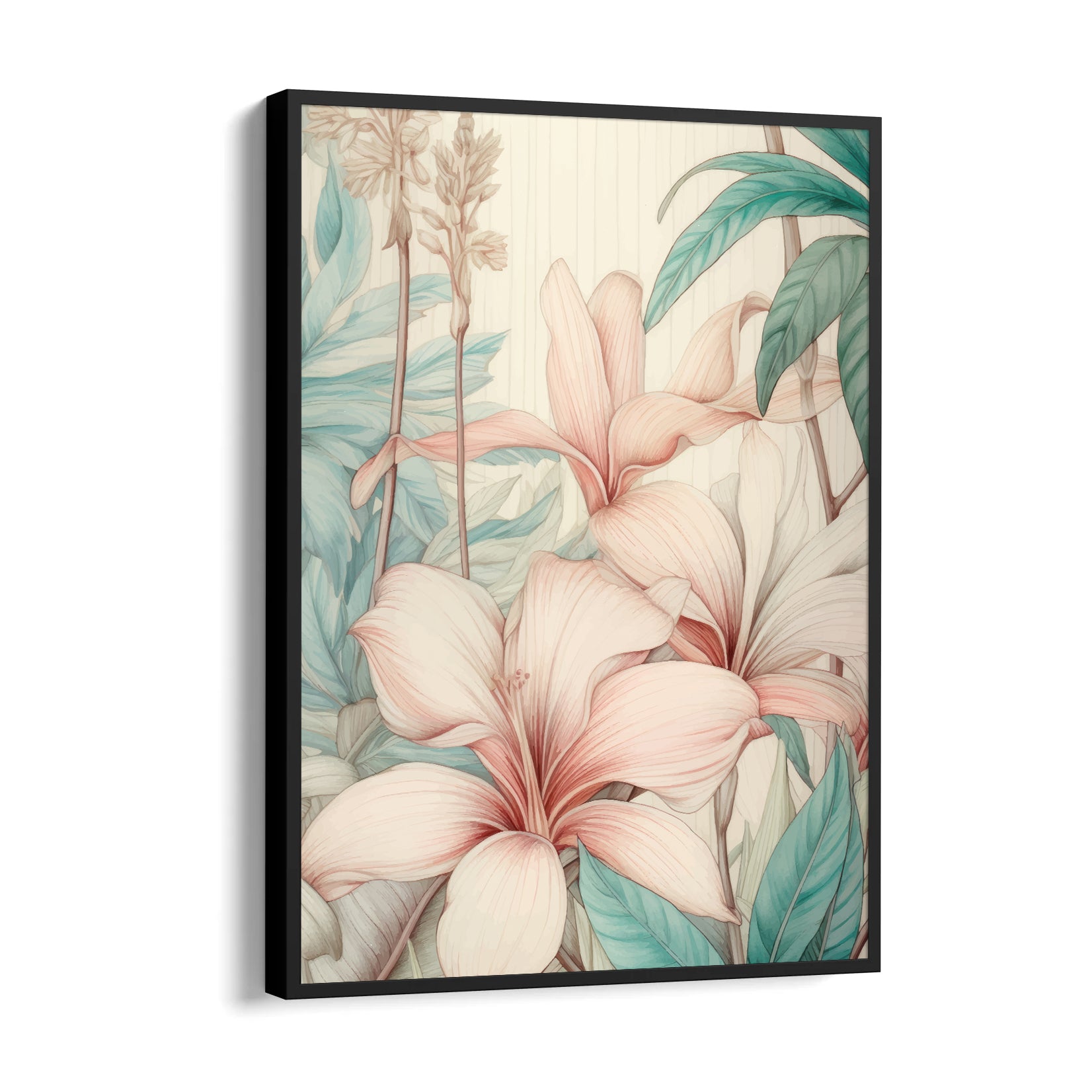Serene Blush Amaryllis - Botanical Wall Art
