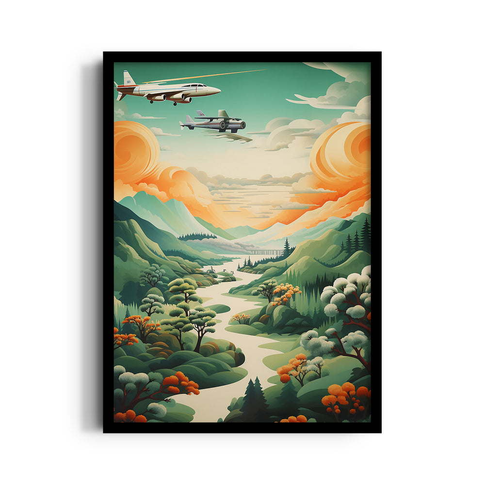 Skybound Valley Journey - Travel Wall Art