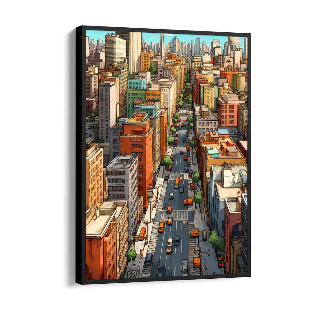 Sunlit Midtown Avenue - City Wall Art - Pillow Fights