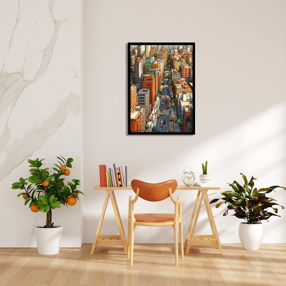 Sunlit Midtown Avenue - City Wall Art - Pillow Fights
