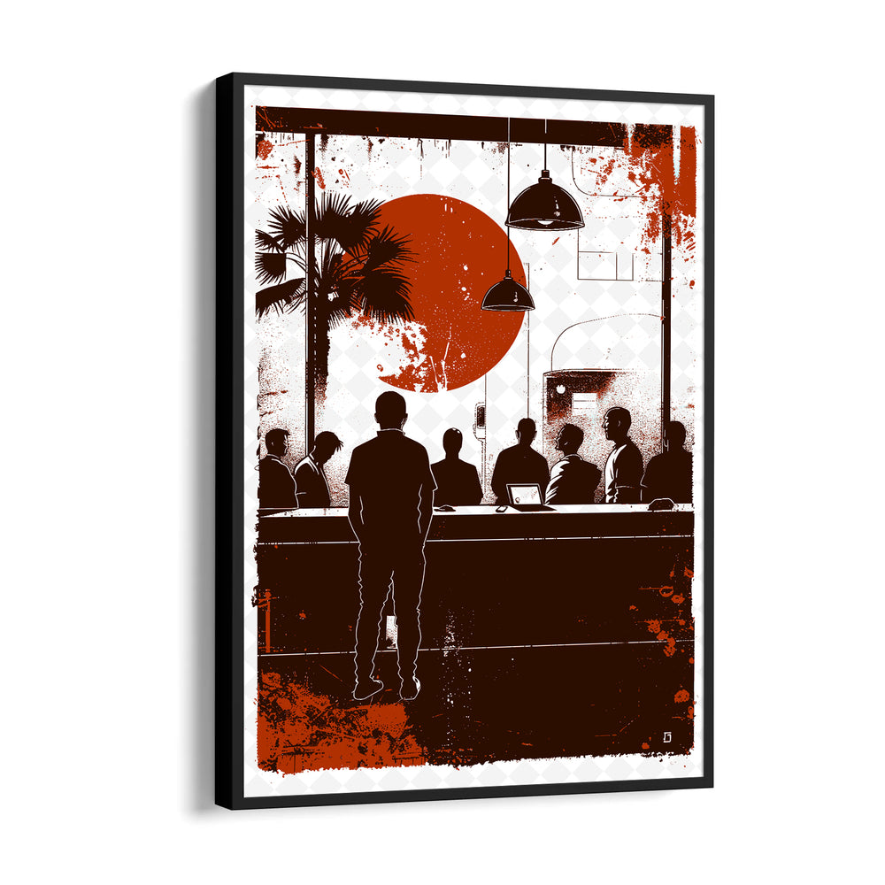 Sunset Caf Gathering - Food & Bar Wall Art - Pillow Fights